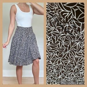 Worthington Brown Floral A-Line Skirt